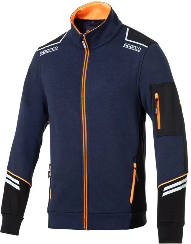Sparco - Alabama Tech Arbeits-Sweatshirt mit durchgehendem Reißverschluss - l - Blau/Orange