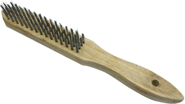 Stahlburst mit Holzgriff Messing-Drahtbürste Hochwertige Bürste für schonende Reinigung 6R