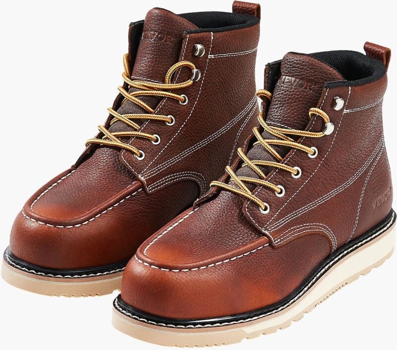 Arbeitsstiefel mit Stahlkappe, US-Größe 8, wasserdichte Arbeitsschuhe für Herren, Sicherheitsschuhe, leichte und atmungs...