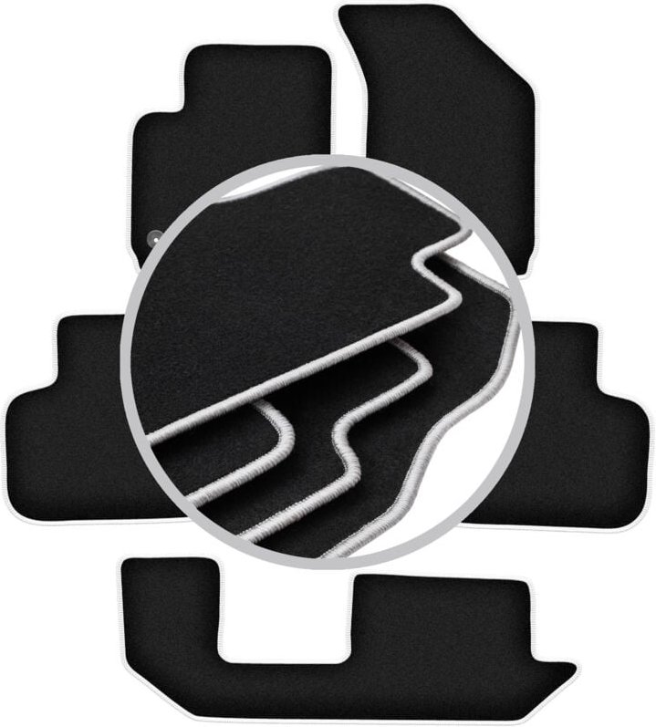 CARLUX-SILVER Autofußmatten für: Fiat Freemont 7-Sitzer (2011-2016)