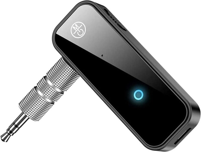 Bluetooth 5.0-Empfänger, Auto-Bluetooth-Adapter mit Geräuschunterdrückung, tragbarer kabelloser Aux-3,5-mm-Audio-Adapter...