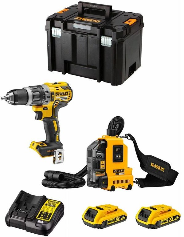 Dewalt - Kit DWK212 (DCD796 + DWH161 + 2 x 2,0 Ah + DCB107 + tstak vi)