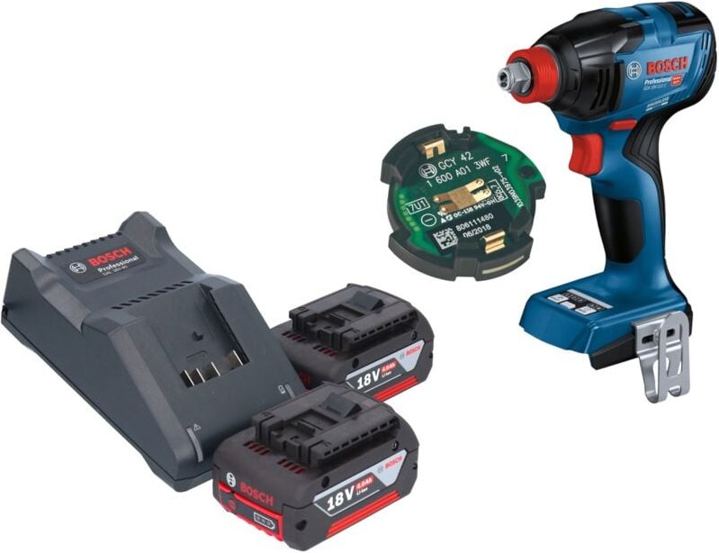 Bosch gdx 18V-210 c Professional Akku Drehschlagschrauber 18 v 210 Nm Brushless + 2x Akku 4,0 Ah + Ladegerät + gcy 42 Bl...