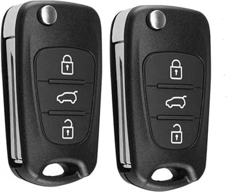 Thumbnail - 2-teiliges Ersatz-Autoschlüsseletui, kompatibel mit Hyundai iX35, 3-Tasten-Fernbedienungs-Autoschlüsselgehäuse