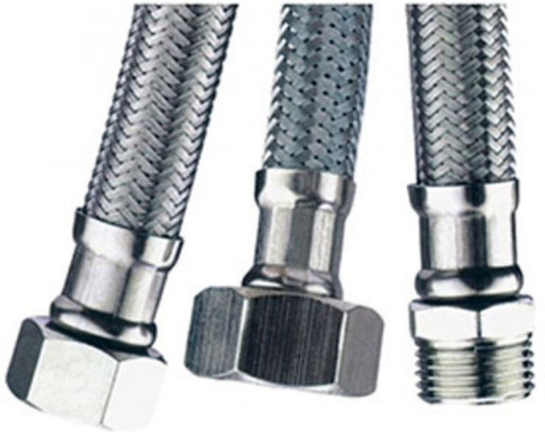 Edelstahl Schlauchanschluss hh 1/2 25cm 14354