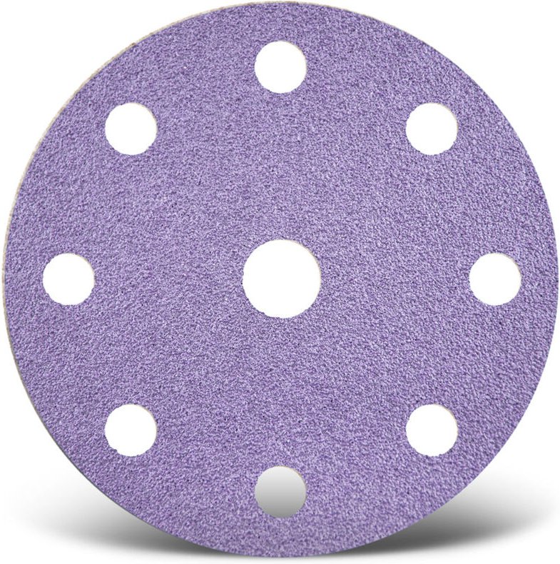 Purple hd Klett-Schleifscheiben, 150 mm, 9-Loch, f. Exzenterschleifer, Keramik-Mix (50 Stk.) K100 - Menzer