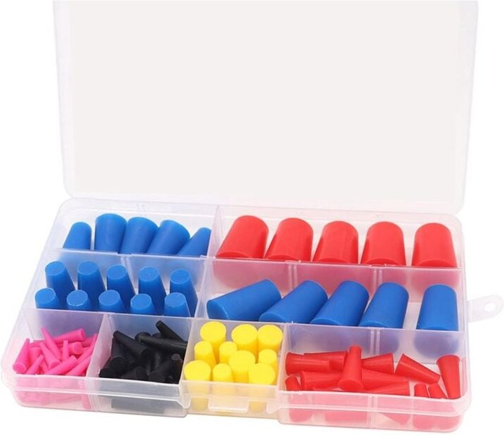 Thumbnail - 105-Teiliges Sortiment ein 1/16 Bis 5/8 Konischen Silikonkautschukstopfen zum Abdecken Von LöChern WäHrend der Pulverbes...