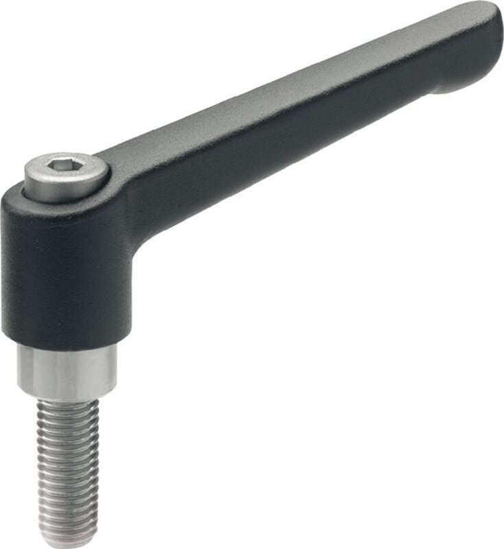 Verstellbarer Klemmhebel GN 300.1 d1 M 8 mm l1 63 mm l2 16 mm Außengewinde