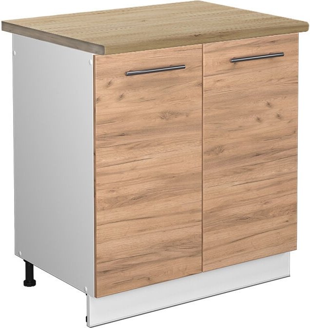 Spülenunterschrank Fame-Line, Goldkraft Eiche, 80 cm , AP Eiche, Vicco