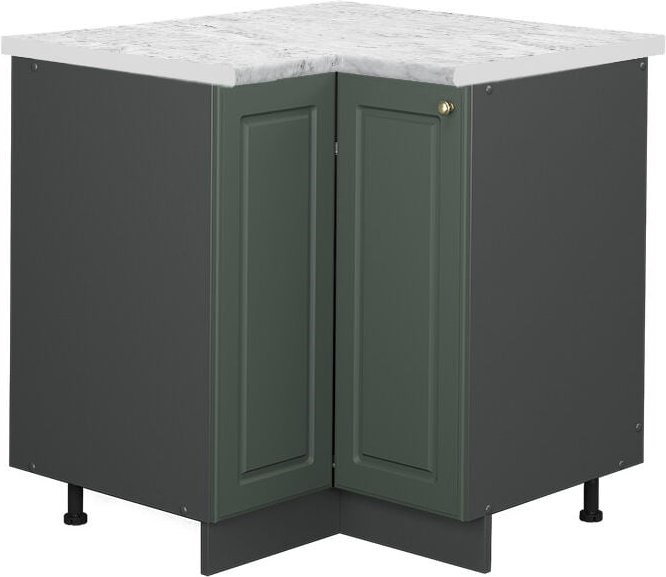 Vicco - Eckunterschrank Fame-Line, Grün-Gold Landhaus, 80.5 cm, ap Marmor