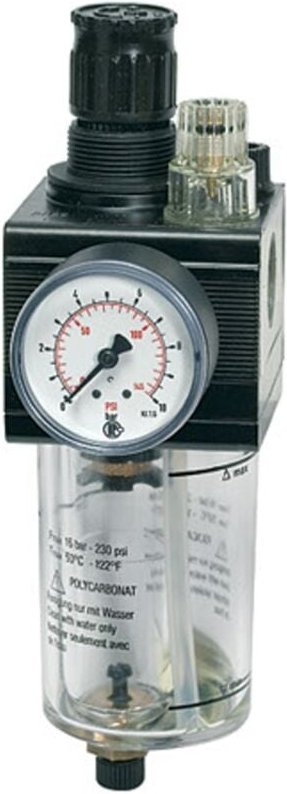 Kombi-Wartungseinheit, mit PC-Behälter, bg 1, g 1/2, 0,5 - 10 bar - Riegler