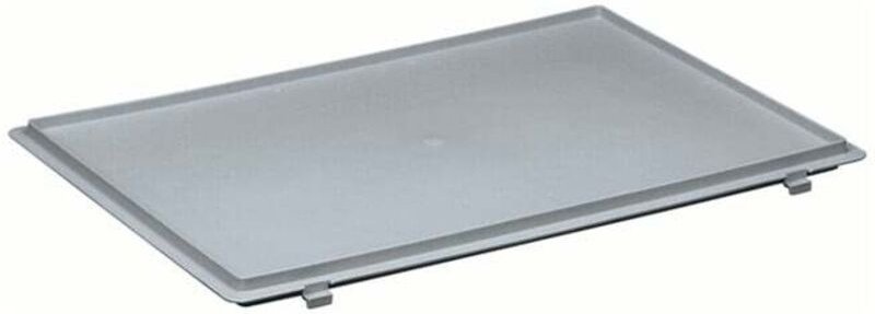 Thumbnail - Scharnierdeckel Polypropylen L600xB400mm grau für Transportstapelkasten