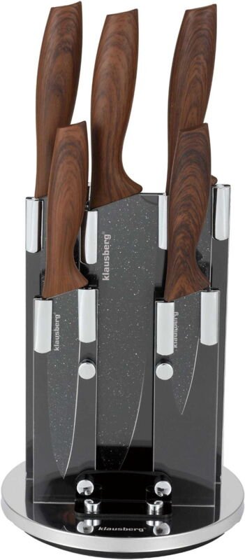KLAUSBERG KB-7615 5-teiliges Küchenmesserset im Drehständer