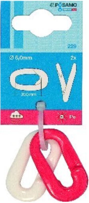 PÖSAMO Kunststoff Notglieder(SB) rot/weiß 6,0mm a 2 Stk.