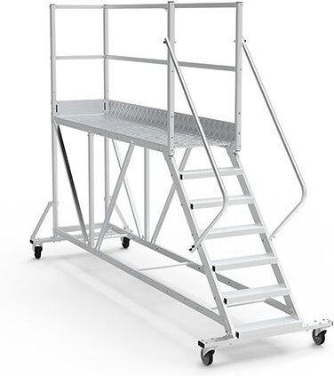 Mobile Plattform mit Geländer rechts und hinten - Maximale Arbeitshöhe 5.00m - PTF2515D-RS