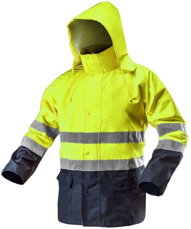 Hi-Vis wasserdichte Arbeitsjacke, Gelb, Größe L