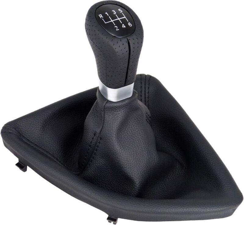 6-Gang-Schaltknauf aus schwarzem perforiertem Leder, kompatibel mit BMW 1er E81 E82 E87 E88, Plug-Play-Taste, Ersatzteil...