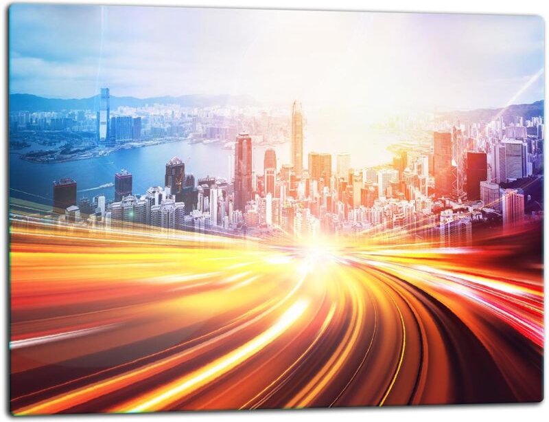 GlassplattenschneideBrett 52x40 Stadt