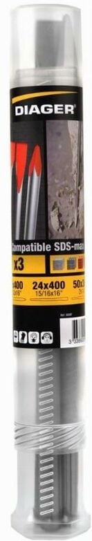 DIAGER Abbruch-Paket mit 3 SDS-Max-Meißeln - 3000F
