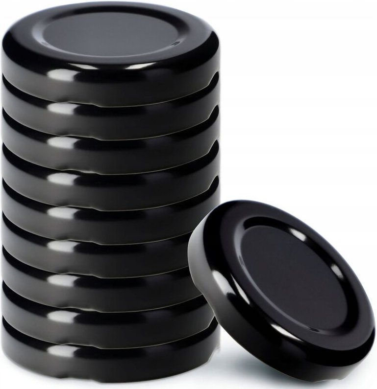 Schraubdeckel fi43 mm, aus Metall, für Einmachgläser, 10 Stück, Schwarz - Kadax