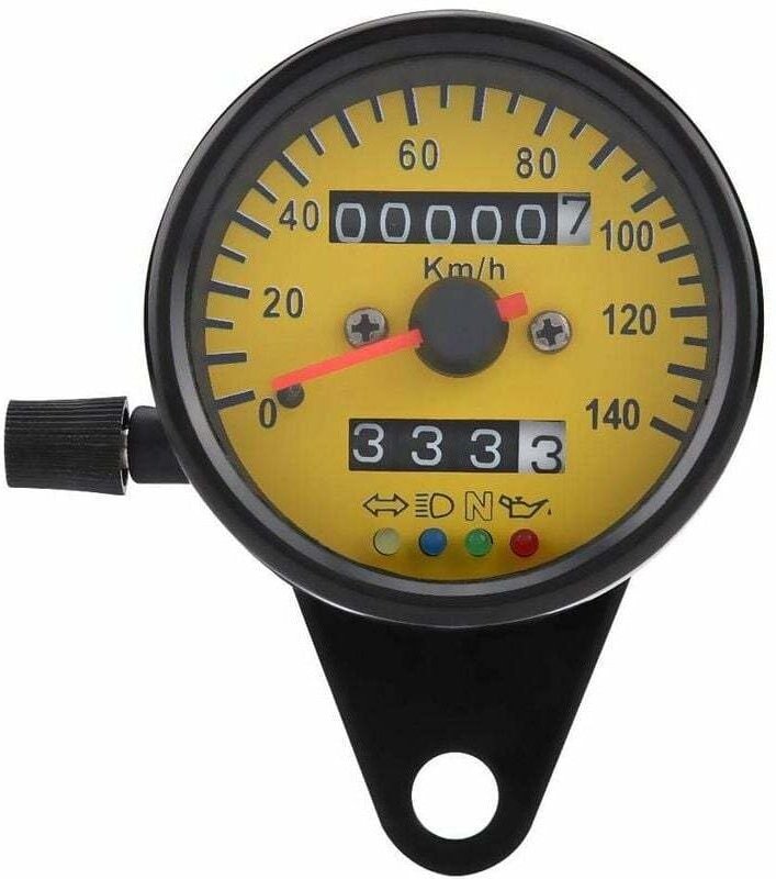 Universal Motorrad Tachometer Kilometerzähler 60mm Motorrad Meter Tacho Gauge mit Schwarz Anzeige