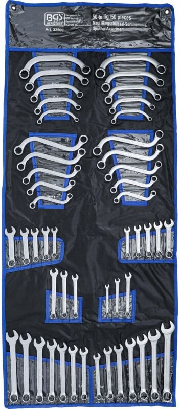 Bgs Technic - Maul-/Ringschlüsselsortiment Zollgrößen / metrisch 50-tlg.