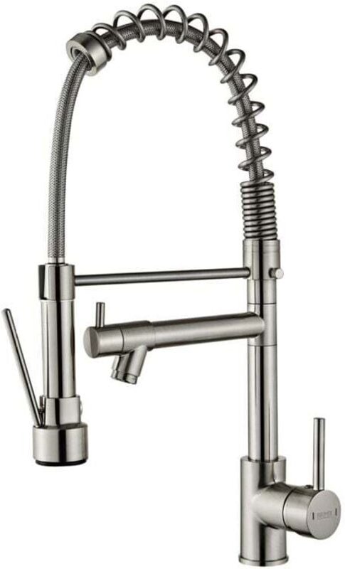 Rubinetto da cucina, rubinetto per lavello con doccetta estraibile, 2 funzioni, bocca girevole a 360°, rubinetto per lav...