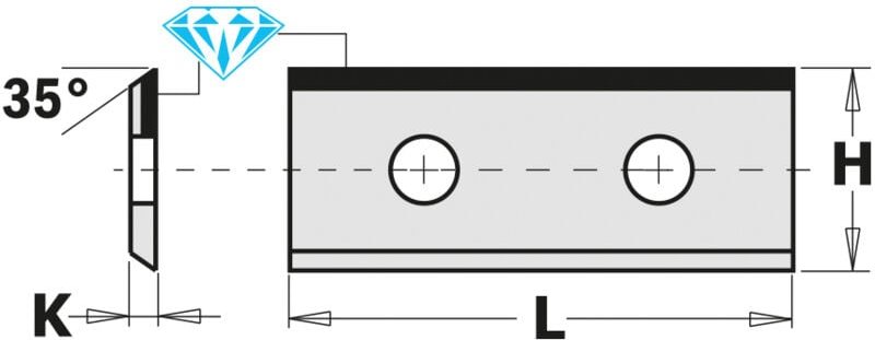 Thumbnail - 790.300.60 PAAR GERADE DIAMANTMESSER (1/35°) 30x12x1,5mm DP