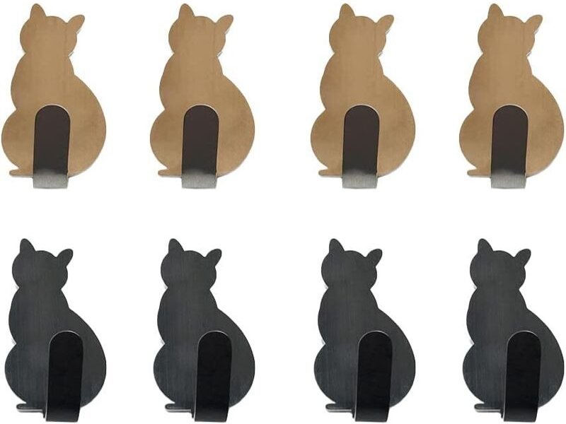 8 Stück Klebehaken, Küchenhandtuchhaken, starker Bademantelhaken, wandmontierter Handtuchhaken aus Edelstahl - Lntyq