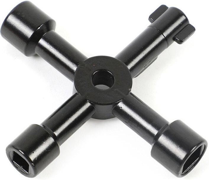 4-Wege-Multifunktionsschlüssel für Gas-, Wasser- und Elektrokästen, Medizinschränke, Öffnungsschlüssel, Schwarz