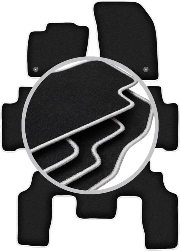 CARLUX-SILVER Autofußmatten für: Ford S-MAX MK2 7-Sitzer (2015-)