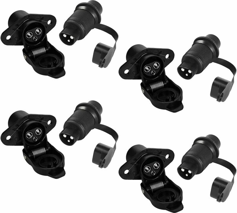 Mumu - Anhängersteckdose und Anhängersteckdose, 4 Stück männlich weiblich 3-poliger Stecker, 3-polige Steckdose, wasserd...