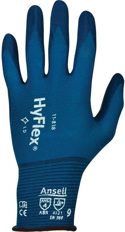 Ansell - Handschuhe HyFlex Nr.11-818 Gr.9 dunkelblau Nylon-Spandex en 388 Kat.II