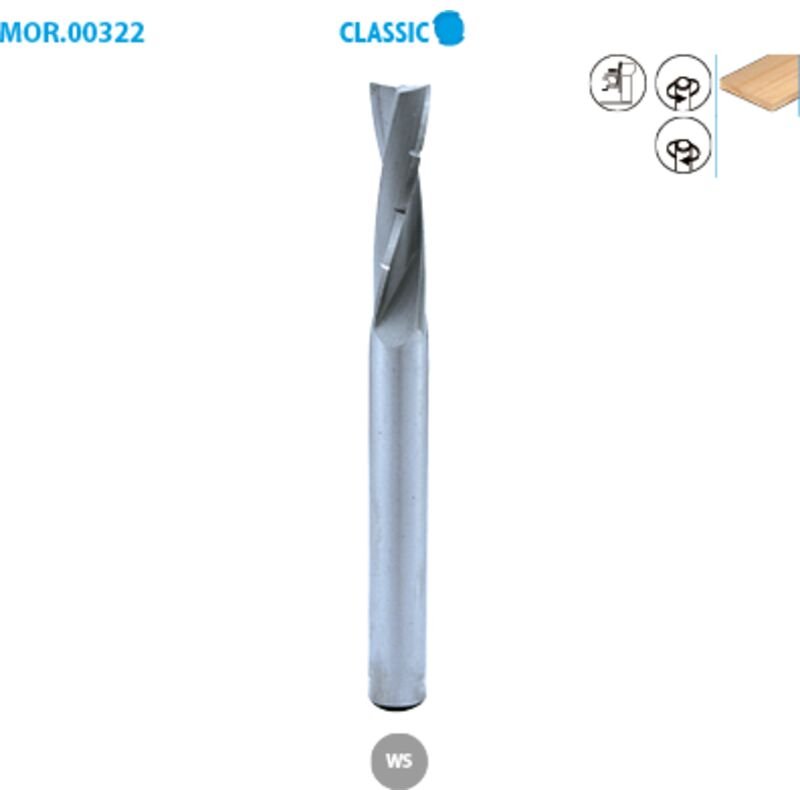 Hohlfräser-Spiralmesser Mortaisage Classic ø 14 ø Schaft 13 Länge 145 Nutzlänge 65 Richtung L (links)