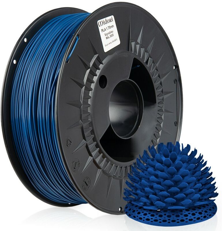 4 x Midori 3D Drucker 1,75mm pla Filament 1kg Spule Rolle Premium Signalblau RAL5005