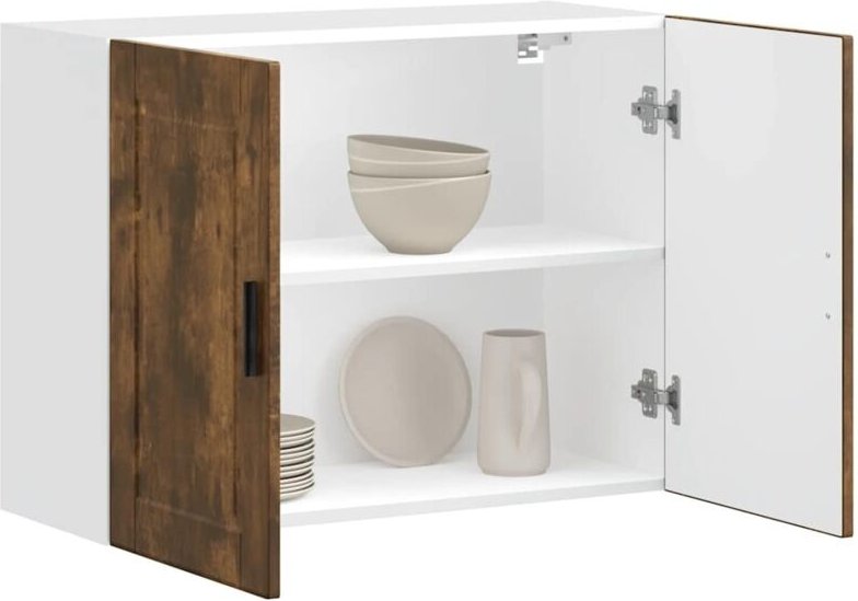 Küchen-Hängeschrank Porto Räuchereiche Holzwerkstoff Vidaxl