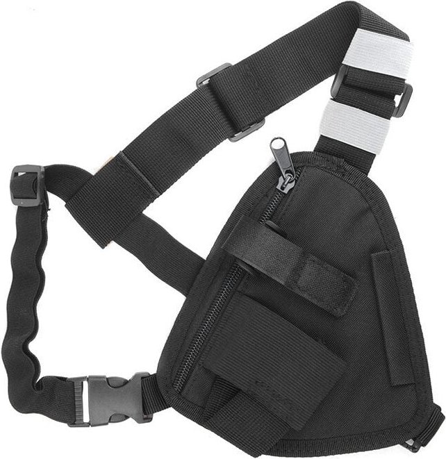 Thumbnail - Brustgurt für Radio, tragbare Weste, schwarze Brusttasche mit verstellbarem Riemen, kompatibel mit Motorola Walkie Talki...