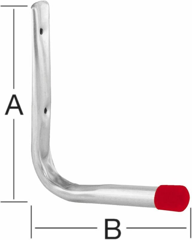 Wandhaken L-Form 150 x 165 mm verzinkt rote Endkappen