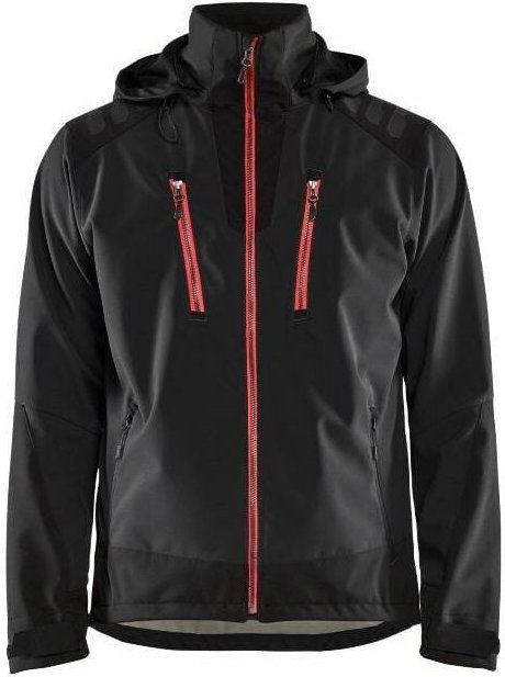 Thumbnail - Blaklader - Softshelljacke Wasserabweisend t.xxxl - schwarz/rot - 474925139956-XXXL
