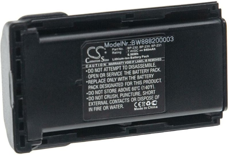 Vhbw - Akku kompatibel mit Icom IC-F4161S, IC-F4161T, IC-F4162, IC-F4163S, IC-F4163T Funkgerät, Walkie Talkie (940mAh, 7...