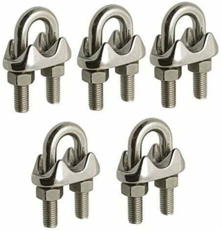 Ulisem 10 Stück InoxA4 Kabelklemme für (6 mm) Stahl-/Edelstahlkabel – Kabelklemme
