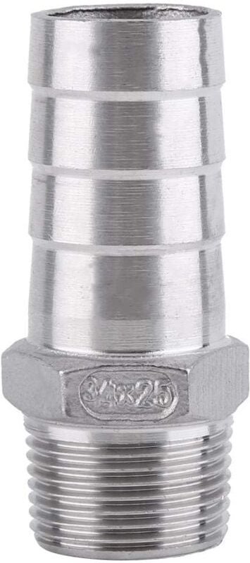 Thumbnail - 1 Verbindungsstück für Schlauch, Stacheldraht, Gewinde, Adapter, dfe Schlauch, Edelstahl, SS304, 1/8 Zoll 3/4 Zoll (3/4 ...