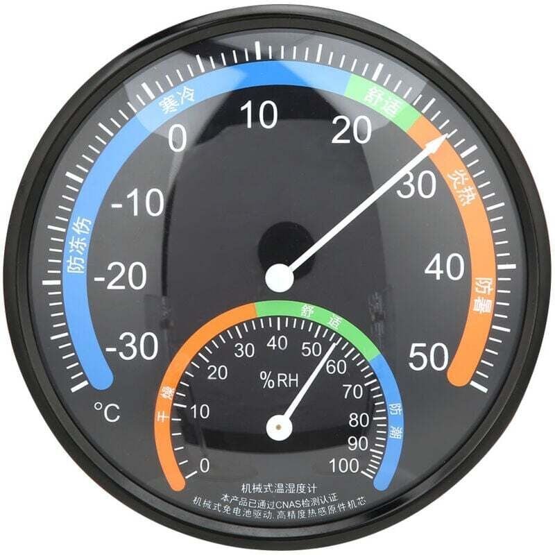 Ulisem Thermometer-Hygrometer mit runder Nadel für den Innen- und Außenbereich, Temperatur- und Feuchtigkeitsmessgerät T...