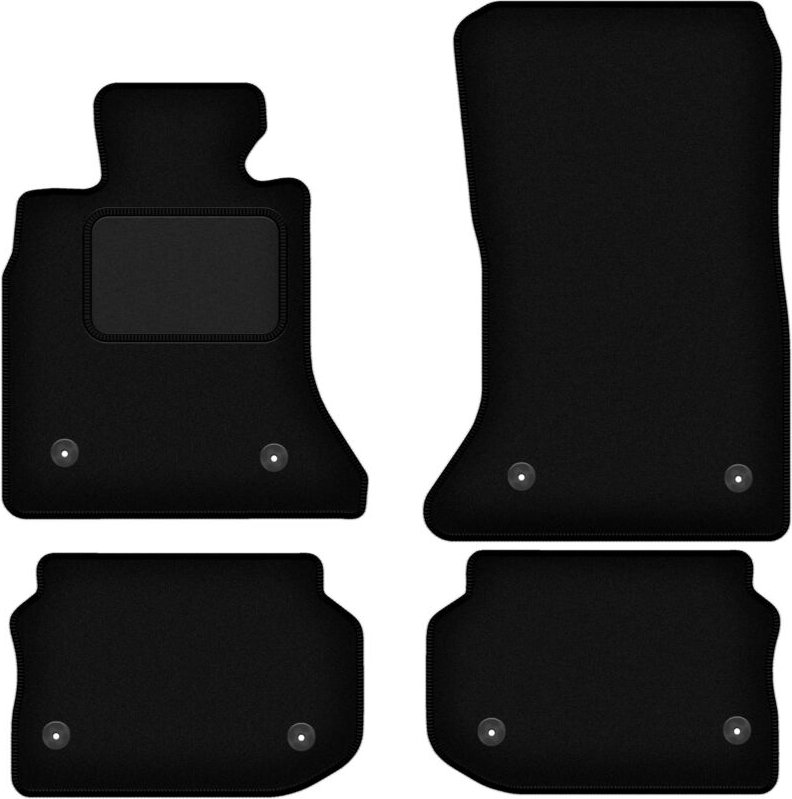 Schwarze Veloursmatten für: BMW 5 F10 Limousine (VELCRO) (2010-2013)