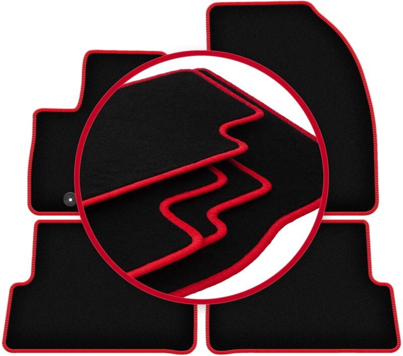 CARLUX-RED Autofußmatten für: Ford C-MAX MK1 Minivan (2003-2010)