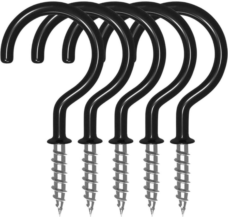 Jalleria - Schraubhaken im 36er-Pack – schwarz beschichtete Tassenhaken. Mehrzweck-Schraubhaken mit Beschichtung. Tassen...