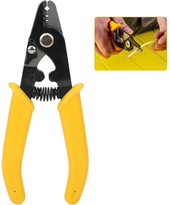 Dreiloch-Glasfaser-Abisolierzange mit PVC-Griff, für Massiv- und Litzendrähte, Drahtschneider und Schneidzange