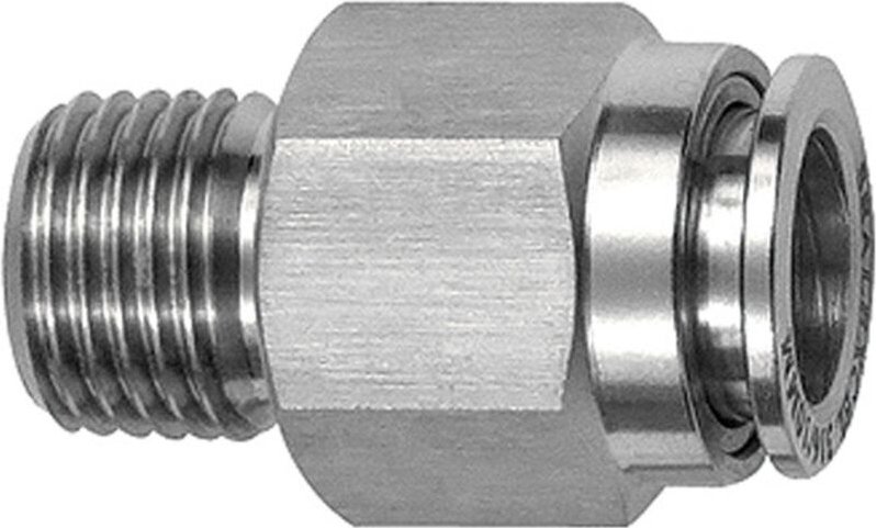 Gerade Steckverschraubung r 1/8 a., Schlauch-Außen-Ø 4, es 1.4404 - Riegler