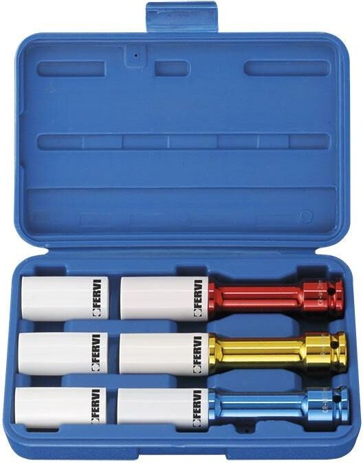 Fervi - Satz 1/2 langer Schlagsteckschlussel 17 - 21 mm i306