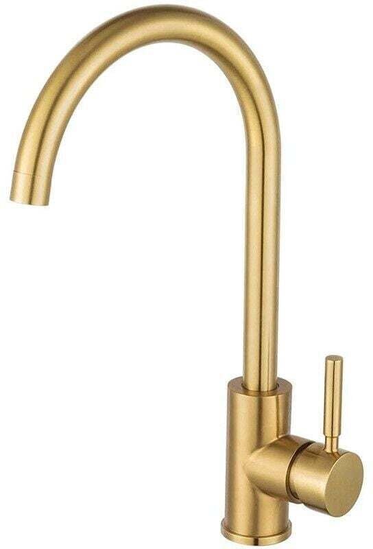 Edelstahl Einhebel Küchenarmatur 360° Schwenkbar Waschbecken Wasserhahn Gold